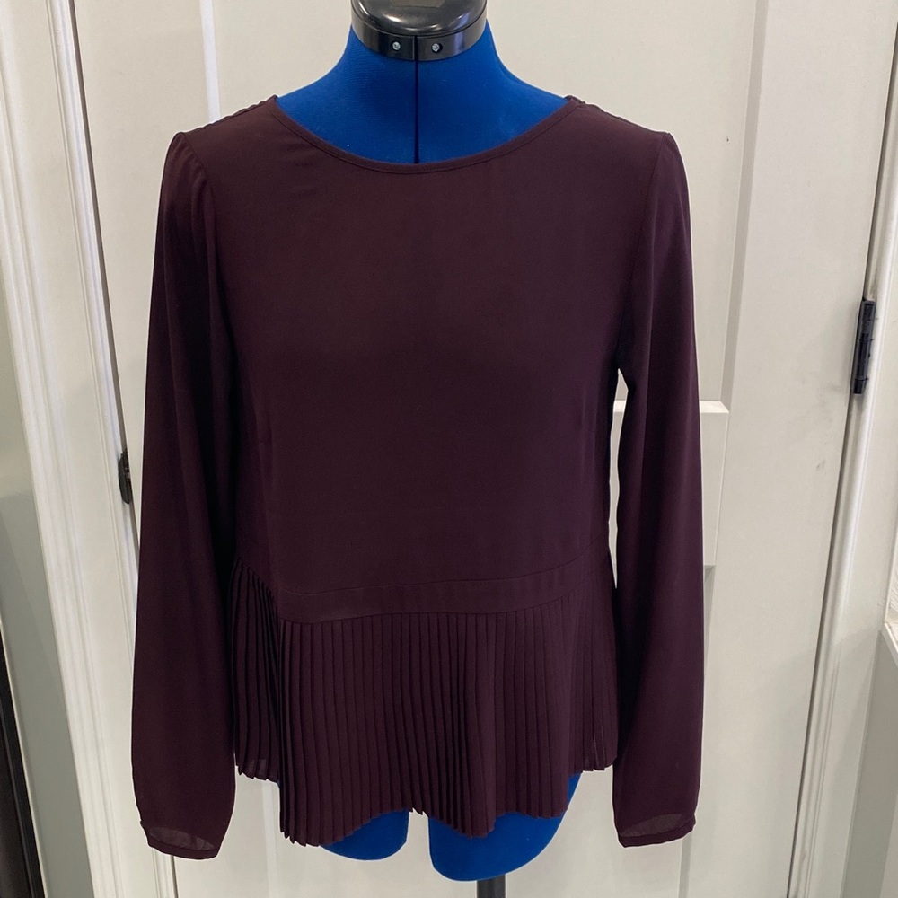 The Limited Deep Burgundy Pleated Women's Blouse